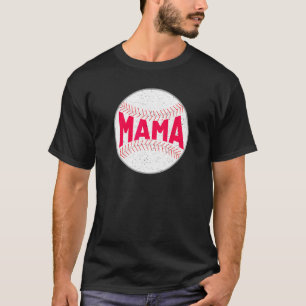 Baseball Mama Women's Softball Ball Vintage Sports T-Shirt
