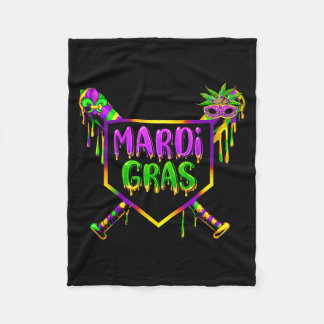 Baseball Mardi Gras Carnival Party Mask Ice Cream Fleece Blanket