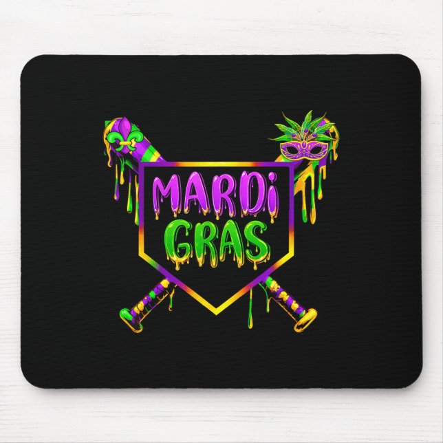 Baseball Mardi Gras Carnival Party Mask Ice Cream  Mouse Mat (Front)