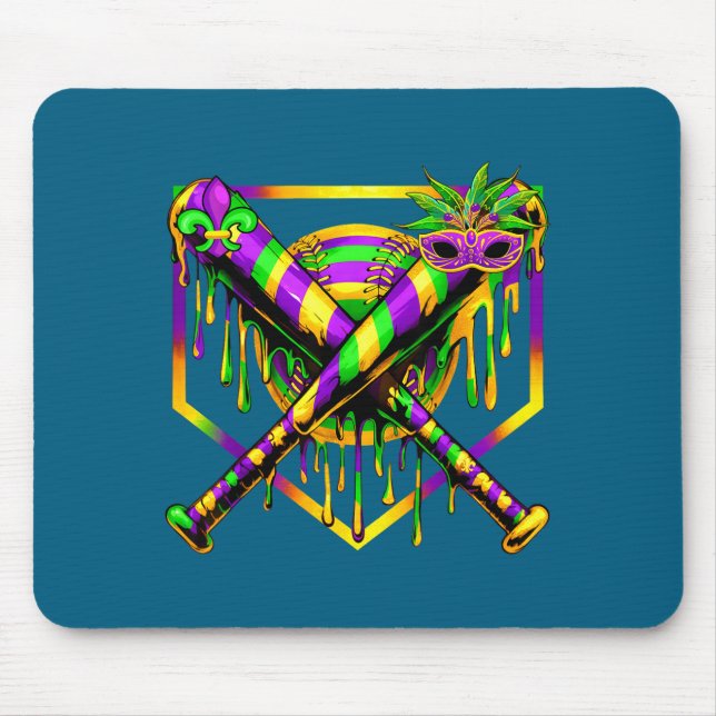 Baseball Mardi Gras Carnival Party Mask Ice Cream  Mouse Mat (Front)