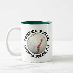 Baseball & Medium Text HUNTER GREEN 11oz Custom Two-Tone Coffee Mug