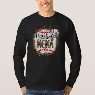 Baseball Mema leopard bleached mothers day game da T-Shirt