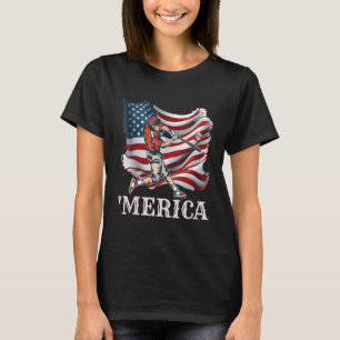 Baseball Merica Patriotic 4th July American Flag 1 T-Shirt