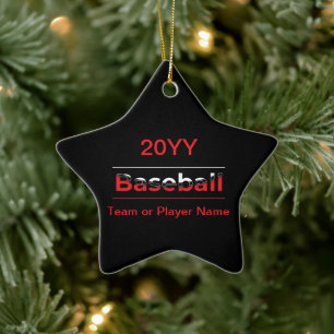 Baseball - Minimalist Art Geometric Arch Ceramic Tree Decoration