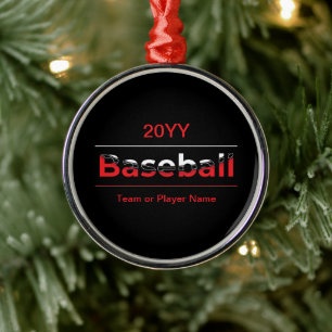Baseball - Minimalist Art Geometric Arch Metal Tree Decoration