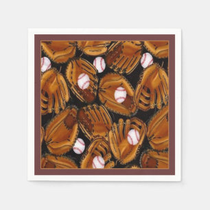 Baseball Mits Pattern Napkins