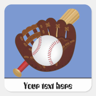 Baseball mitt ball bat ustomizable sticker