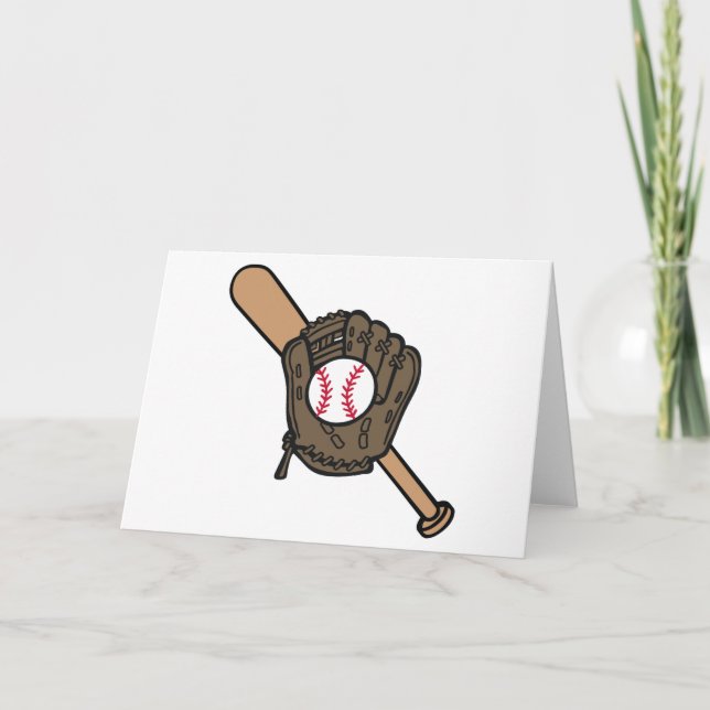 Baseball Mitt & Bat Card (Front)