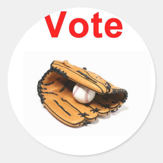 Baseball mitt romney 2012 classic round sticker (Front)