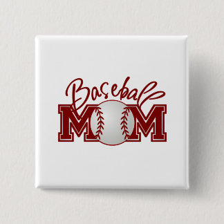 Baseball MOM 15 Cm Square Badge