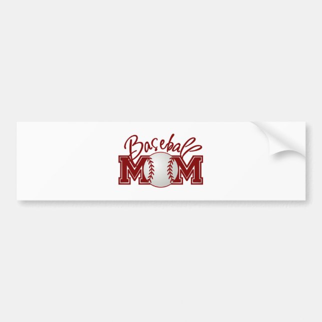 Baseball MOM Bumper Sticker (Front)