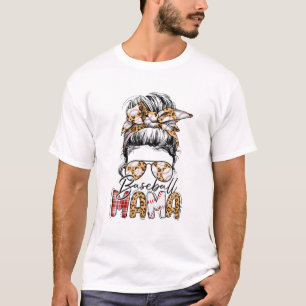 Baseball Mom Cheetah One Loved Mama Mothers Day T-Shirt