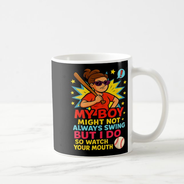 Baseball Mom Funny Quote For Mother's Day Gift  Coffee Mug (Right)