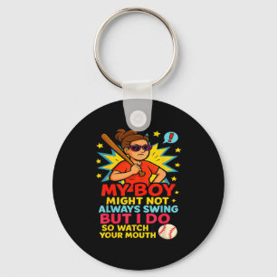 Baseball Mom Funny Quote For Mother's Day Gift Key Ring