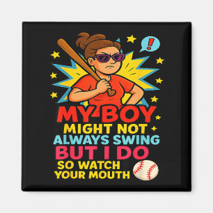 Baseball Mom Funny Quote For Mother's Day Gift Magnet