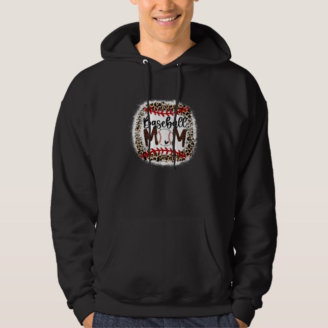 Baseball Mom Leopard  Baseball Mom Hoodie (Front)