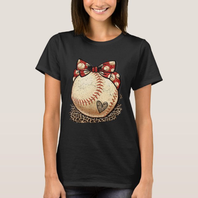 Baseball Mom Leopard  Softball Mama Mother s Day C T-Shirt (Front)