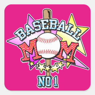 Baseball Mom No 1 Baseball Mom Square Sticker