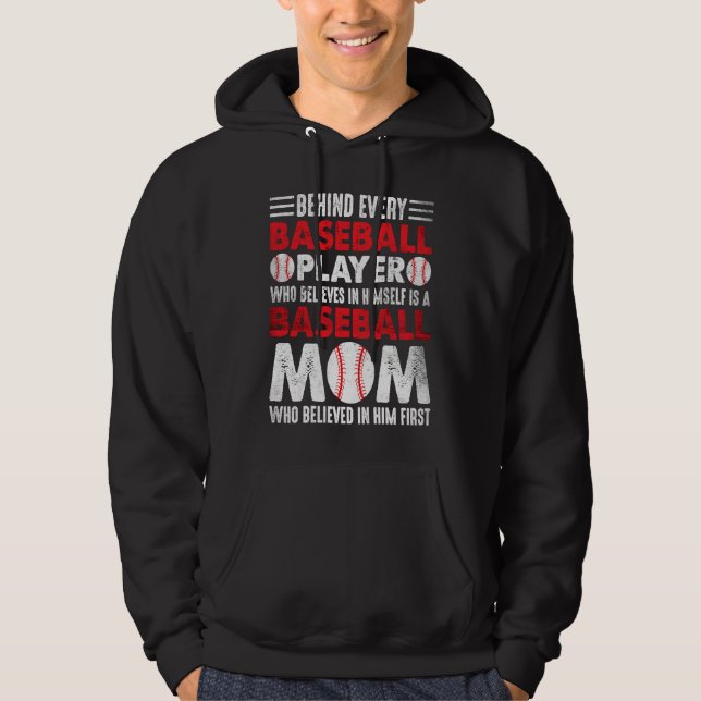Baseball Mom Women Mother's Day Baseball Hoodie (Front)