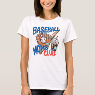 Baseball Moms Club Game Day Retro Sports Mum Desig T-Shirt