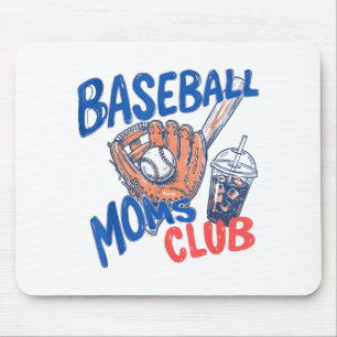 Baseball moms club iced coffee & glove sports mouse mat