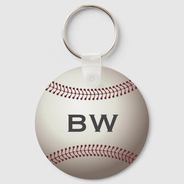 Baseball Monogram Key Ring (Front)