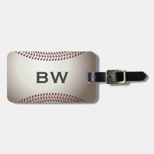 Baseball Monogram Luggage Tag