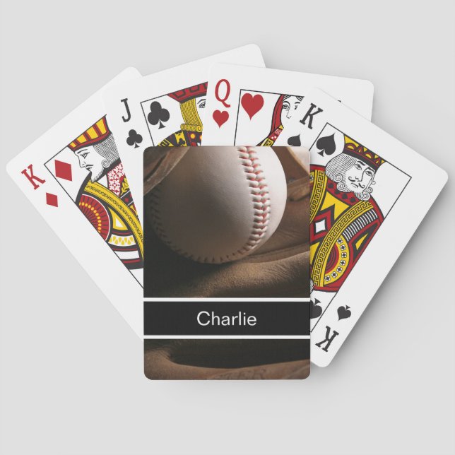 Baseball Monogram Personalized Playing Cards (Back)