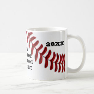 Baseball Mugs 3 Text Boxes for Player's and Coach