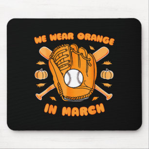 Baseball Multiple Sclerosis Awareness Month Orange Mouse Mat