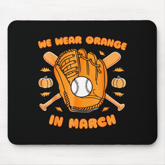 Baseball Multiple Sclerosis Awareness Month Orange Mouse Mat (Front)