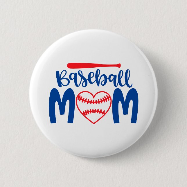 Baseball Mum 6 Cm Round Badge (Front)