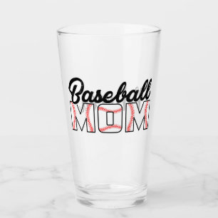 Baseball Mum and Name Glass
