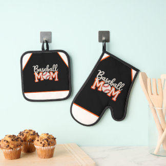 Baseball Mum “Baseball M❤️M” Gift Box Design – Bas Oven Mitt & Pot Holder Set