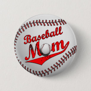 Baseball Mum Button