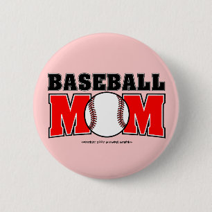 Baseball Mum Button