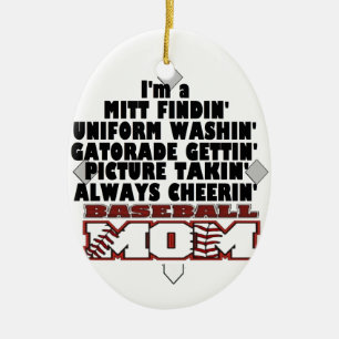 Baseball Mum Ceramic Tree Decoration