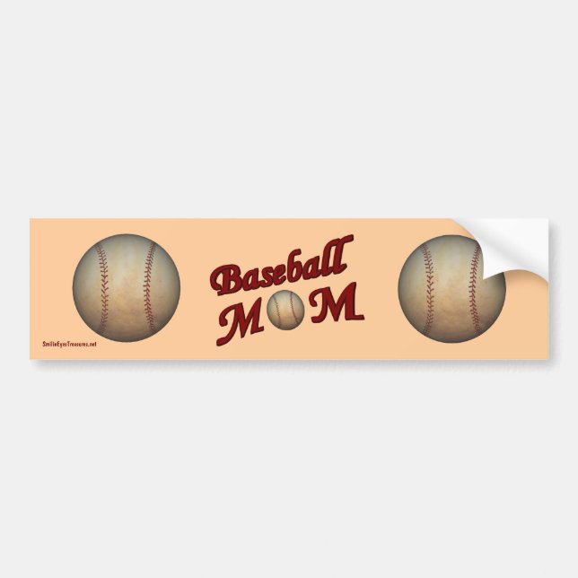 Baseball Mum Cute Bumper Sticker (Front)