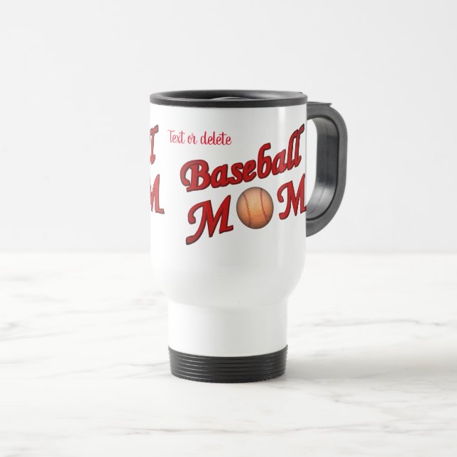 Baseball Mum Cute Personalised  Travel Mug (Front Right)