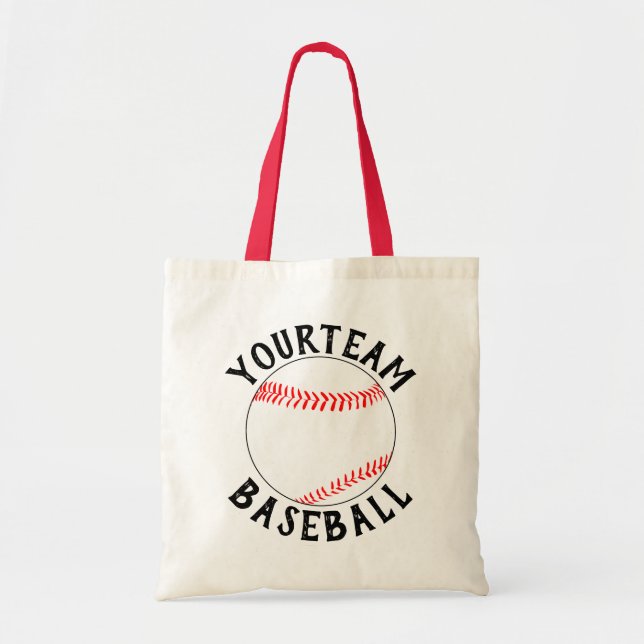 Baseball Mum/Fan Custom Team Name Sports Tote Bag (Front)