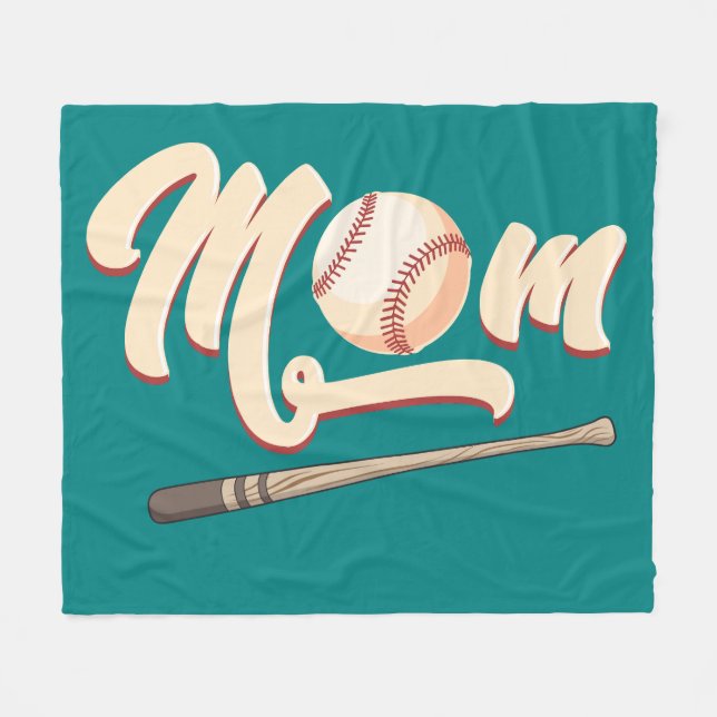 Baseball Mum Fleece Blanket (Front (Horizontal))