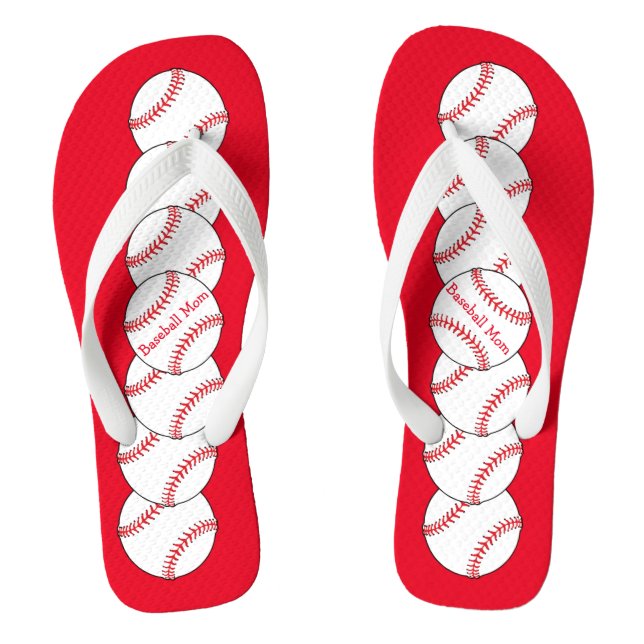 BaseBall Mum Flip Flops (Footbed)