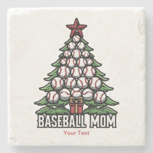 Baseball Mum For Christmas Stone Coaster