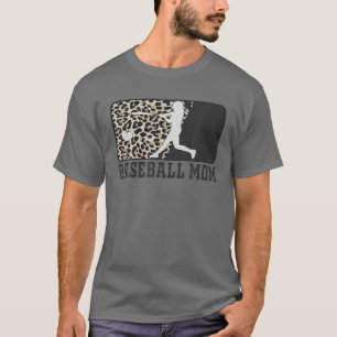 Baseball Mum Funny Mum Life Leopard T-Shirt
