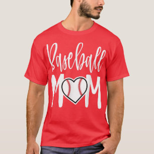 Baseball Mum Heart Gift for Sports Moms T-Shirt