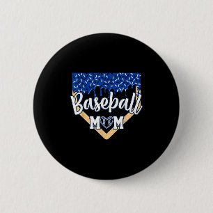 Baseball Mum Home Plate Ice Cream Drip With Sprink 6 Cm Round Badge