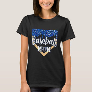 Baseball Mum Home Plate Ice Cream Drip With Sprink T-Shirt