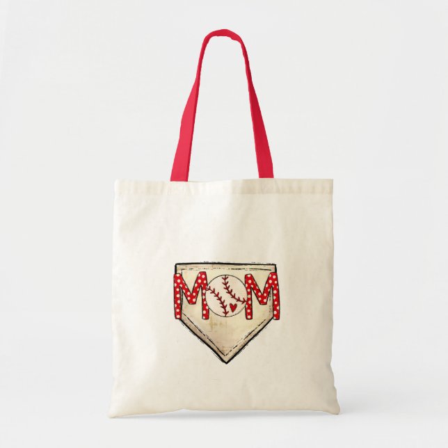 Baseball Mum Home Plate Sports Mum Cooperstown Tote Bag (Front)