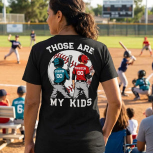 Baseball Mum Kids Boys Children Personalised Tri-Blend Shirt