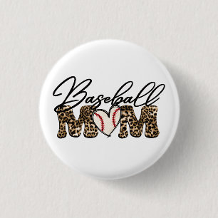 Baseball Mum Leopard Design Keychain 3 Cm Round Badge